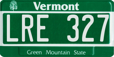 VT license plate LRE327