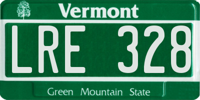 VT license plate LRE328
