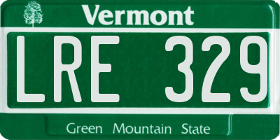 VT license plate LRE329