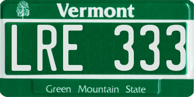 VT license plate LRE333
