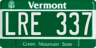 VT license plate LRE337