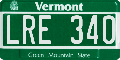 VT license plate LRE340