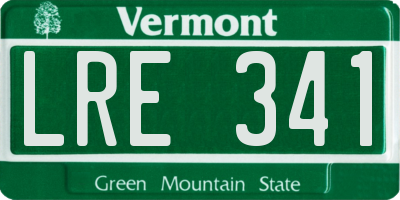 VT license plate LRE341