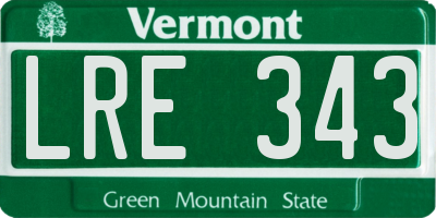 VT license plate LRE343