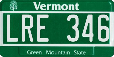 VT license plate LRE346