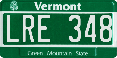 VT license plate LRE348
