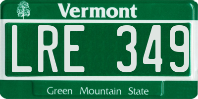 VT license plate LRE349