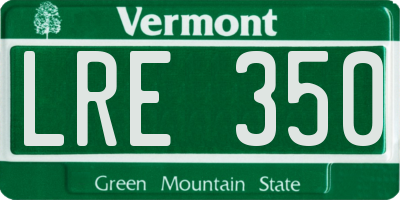 VT license plate LRE350
