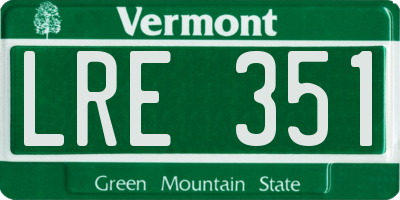 VT license plate LRE351