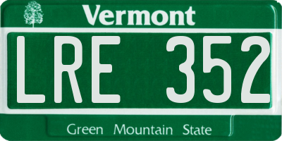 VT license plate LRE352