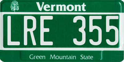 VT license plate LRE355