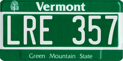 VT license plate LRE357