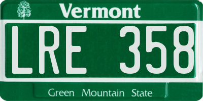 VT license plate LRE358