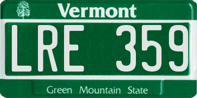 VT license plate LRE359