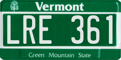 VT license plate LRE361