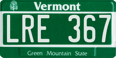 VT license plate LRE367