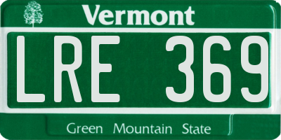 VT license plate LRE369