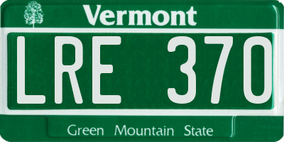 VT license plate LRE370