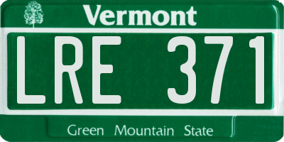 VT license plate LRE371