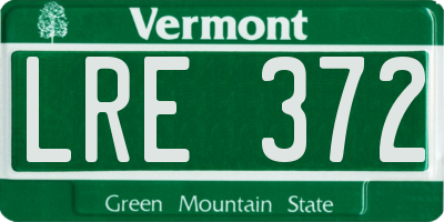 VT license plate LRE372