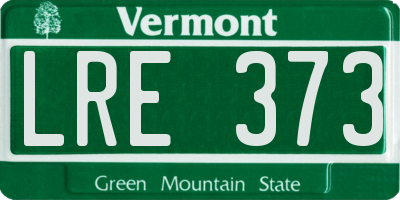 VT license plate LRE373