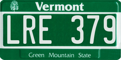 VT license plate LRE379