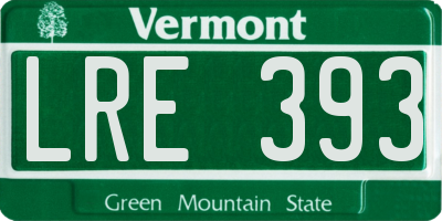 VT license plate LRE393