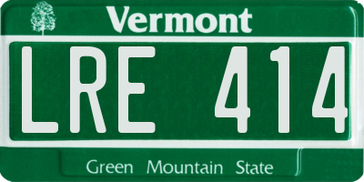 VT license plate LRE414