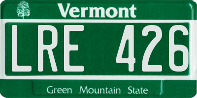 VT license plate LRE426