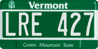 VT license plate LRE427