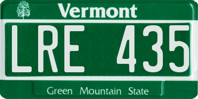 VT license plate LRE435