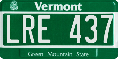 VT license plate LRE437