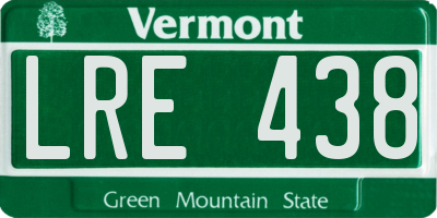 VT license plate LRE438