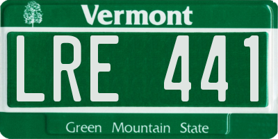 VT license plate LRE441