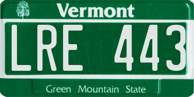 VT license plate LRE443