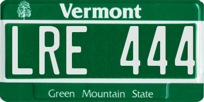 VT license plate LRE444