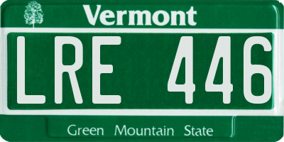VT license plate LRE446