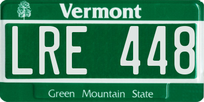 VT license plate LRE448