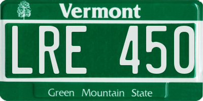 VT license plate LRE450