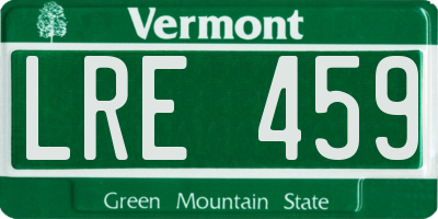 VT license plate LRE459