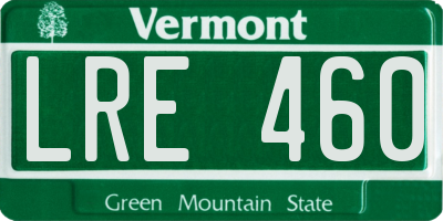 VT license plate LRE460
