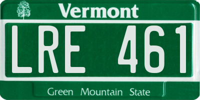 VT license plate LRE461