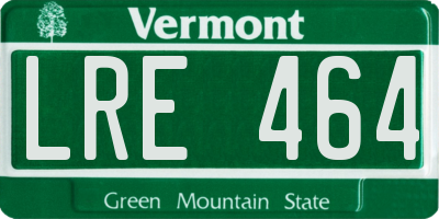VT license plate LRE464