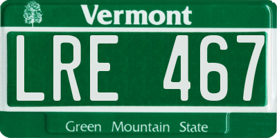 VT license plate LRE467