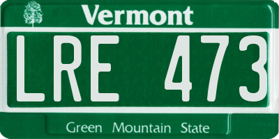 VT license plate LRE473