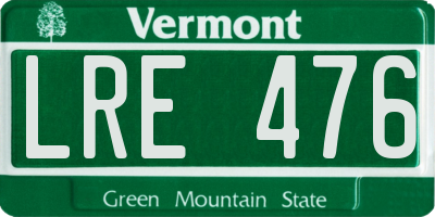 VT license plate LRE476