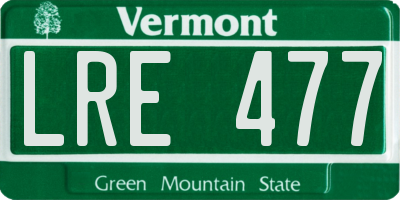 VT license plate LRE477