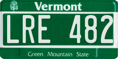 VT license plate LRE482