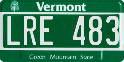VT license plate LRE483