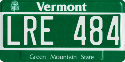 VT license plate LRE484